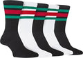 Sock Stack Mens Stripes Sport Crew Socks Cotton Durable Blend 5 Pack For Training Running