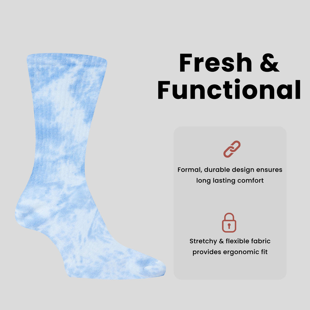 Sock Stack Sport Socks 5 Pack Tie Dye Cotton Durable Blend Unisex Casual Everyday Wear