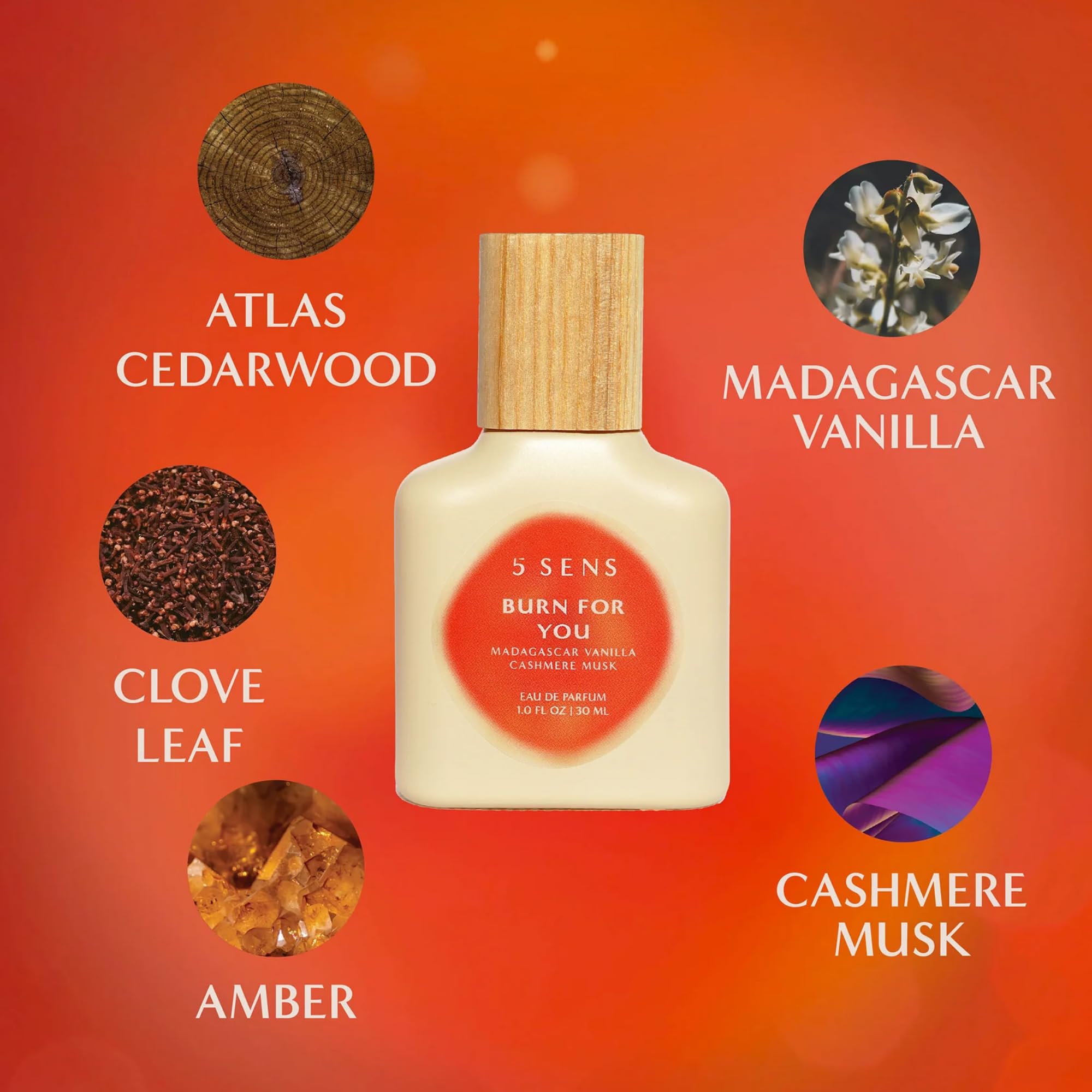 5 SENS Burn For You Eau de Parfum (30 mL) – Warm Woody, Spicy Scent | Vegan & Cruelty-Free