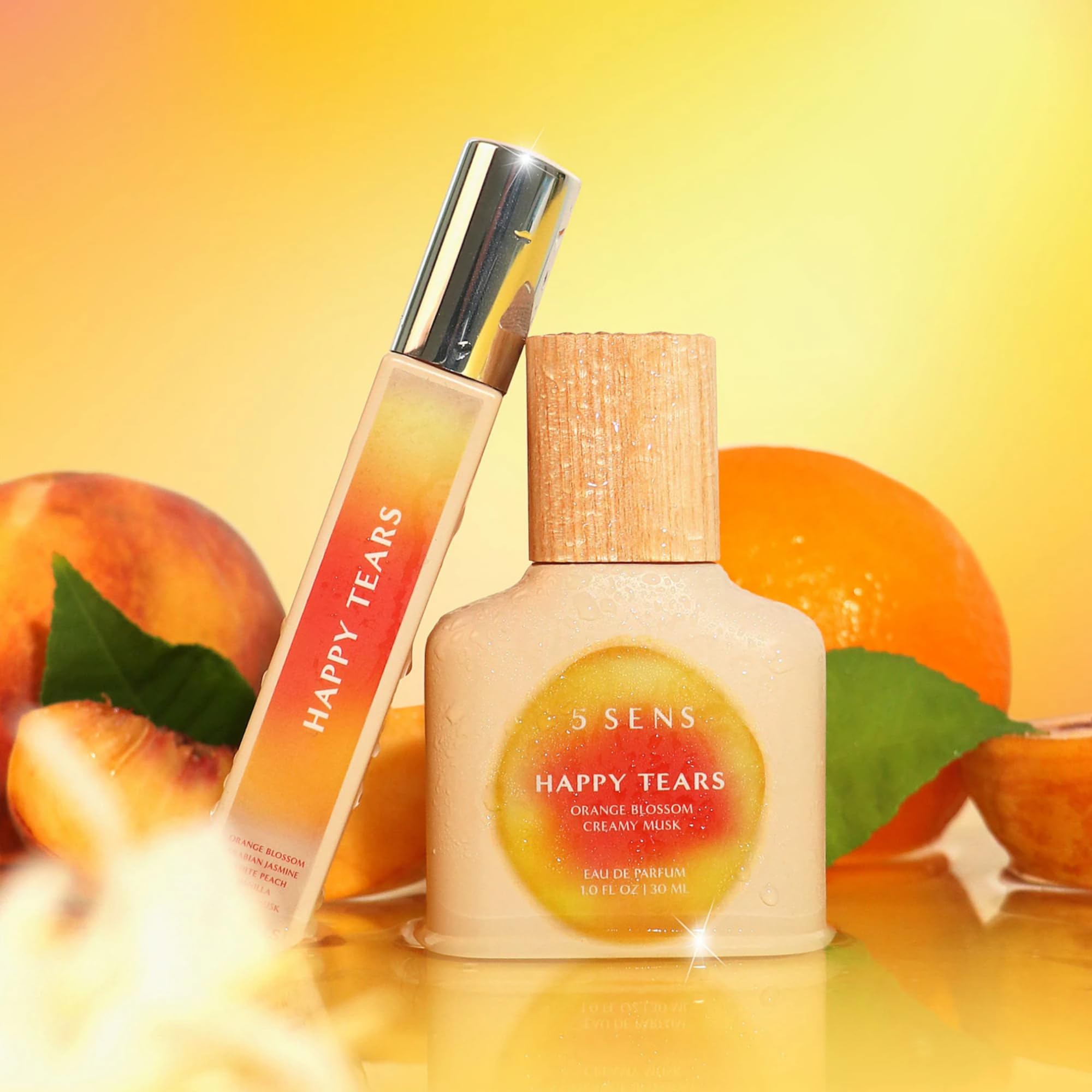 5 SENS Happy Tears EDP Travel Spray (10 mL) – Warm Floral with Orange Blossom & Jasmine | Vegan