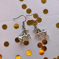 Silver Scottish unicorn earrings