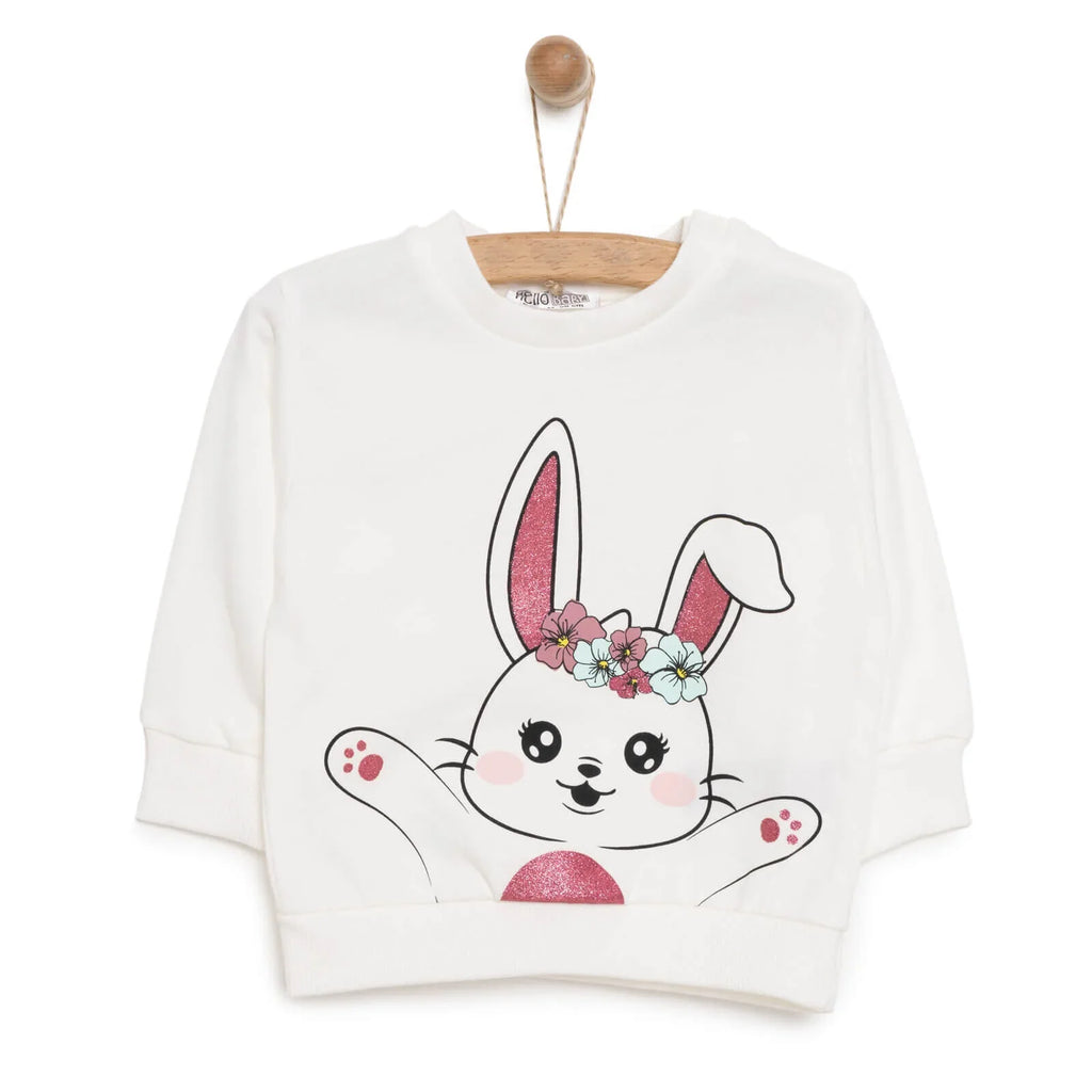 HelloBaby Bunny Motif Brushed Baby Sweatshirt (6 Months to 5 Years)