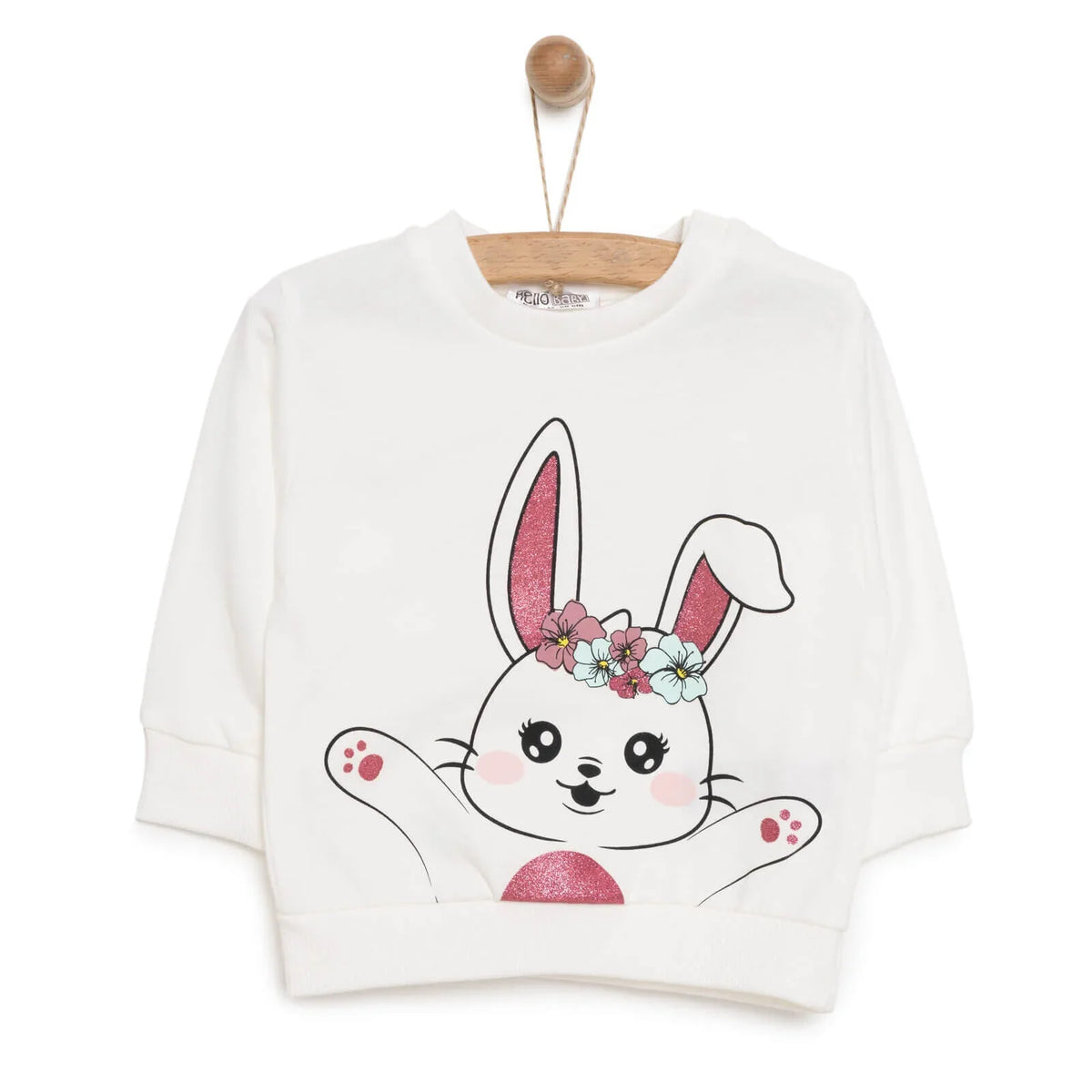 HelloBaby Bunny Motif Brushed Baby Sweatshirt (6 Months to 5 Years)