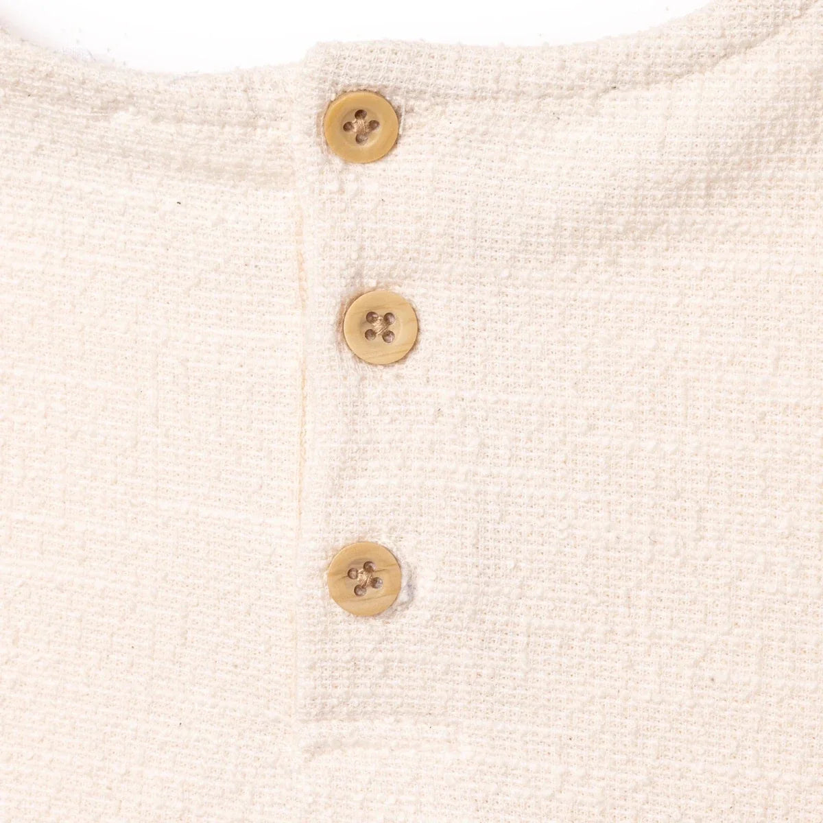 HelloBaby Short Sleeve Jacquard Woven Baby Dress (6-9 Months to 4-5 Years) - Ecru