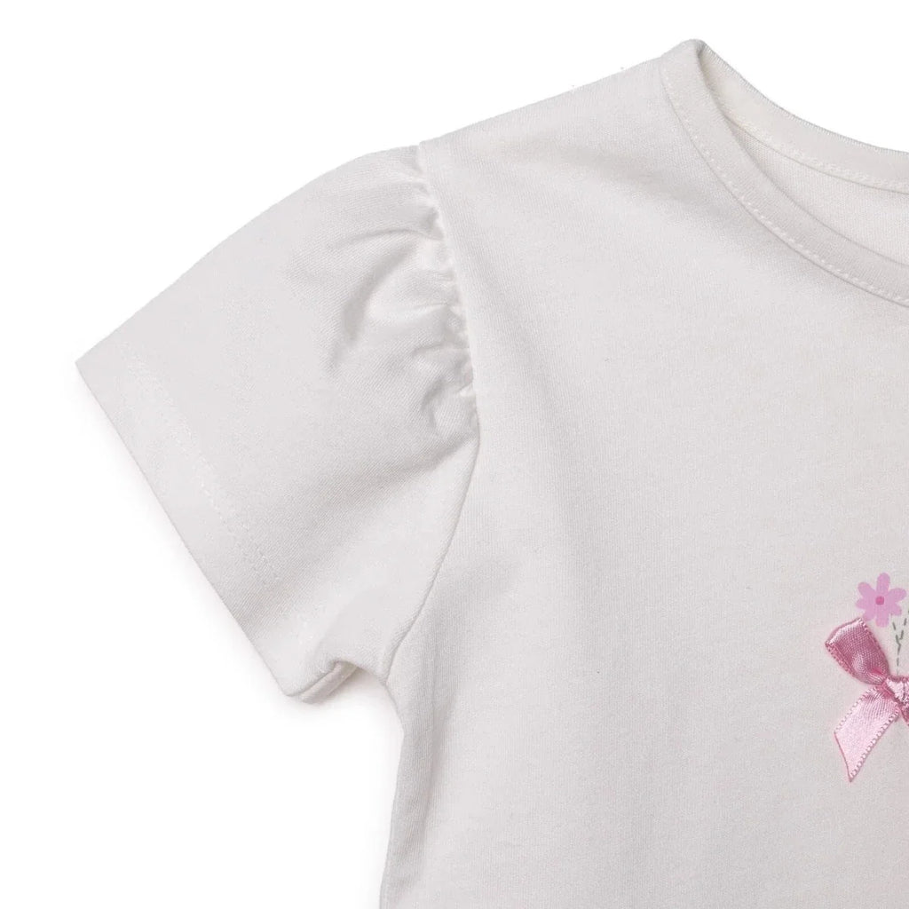 HelloBaby Cotton Short Sleeve Baby Blouse (6-9 Months to 4-5 Years) - Ecru