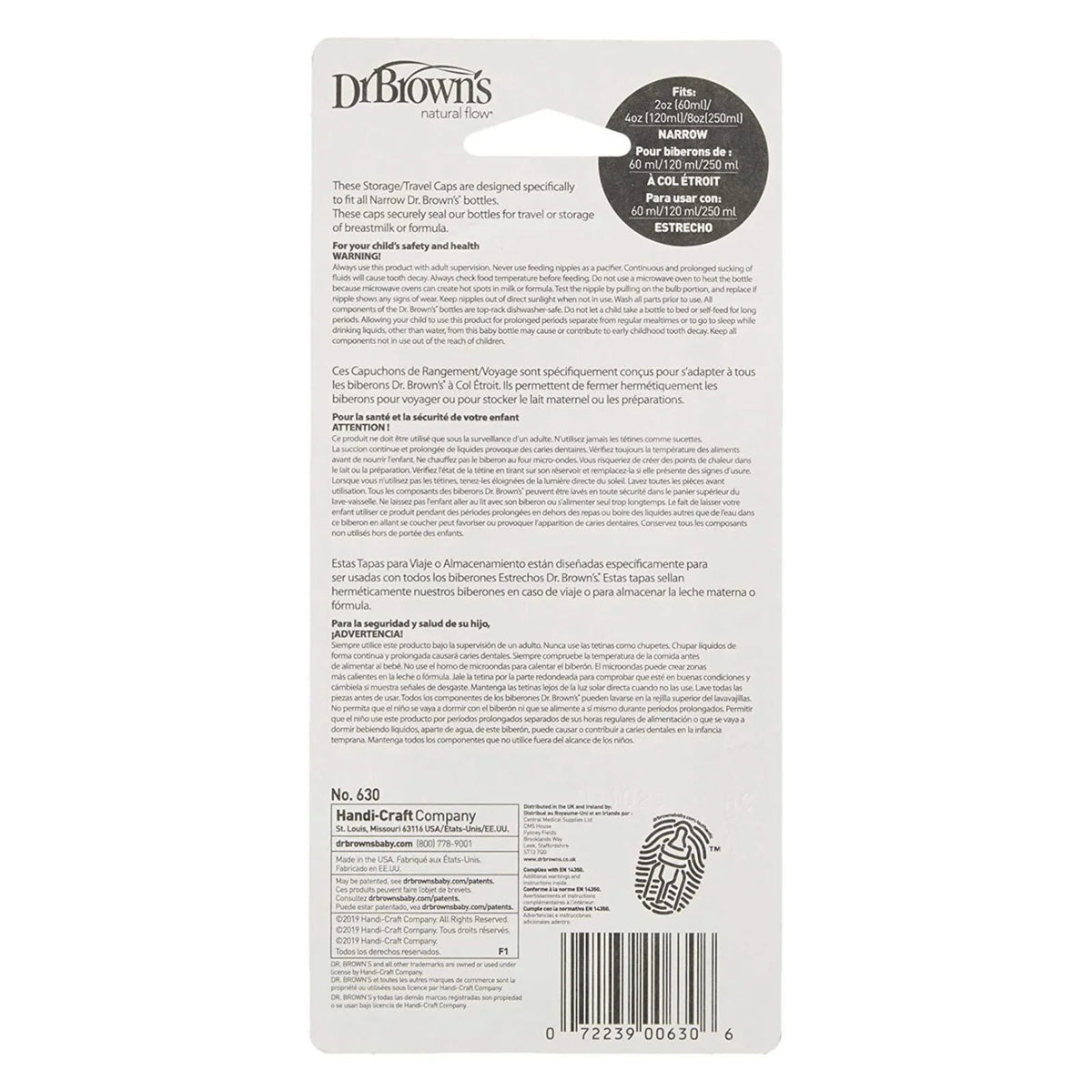 Dr. Brown's Travel Caps Narrow Neck 3 pcs