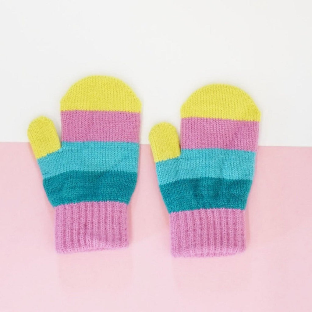 Blade & Rose Bright Striped Mittens 2-6 Years Blue/Red/Yellow