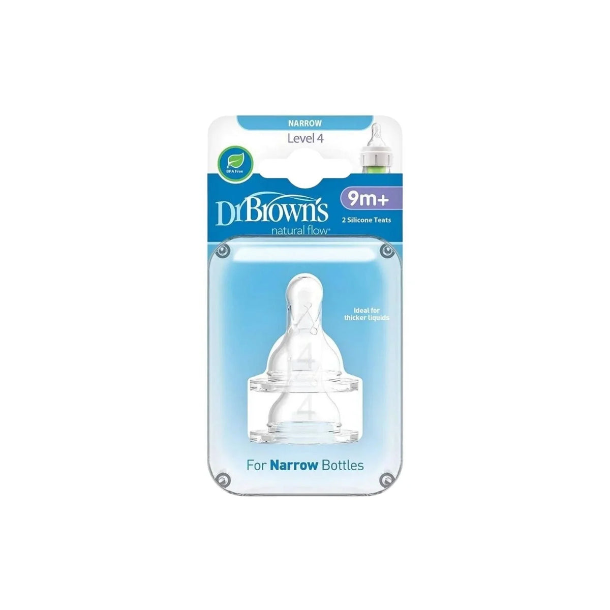 Dr. Brown's Options+ Narrow Neck Level 4 Teats 9+ months Pack of 2