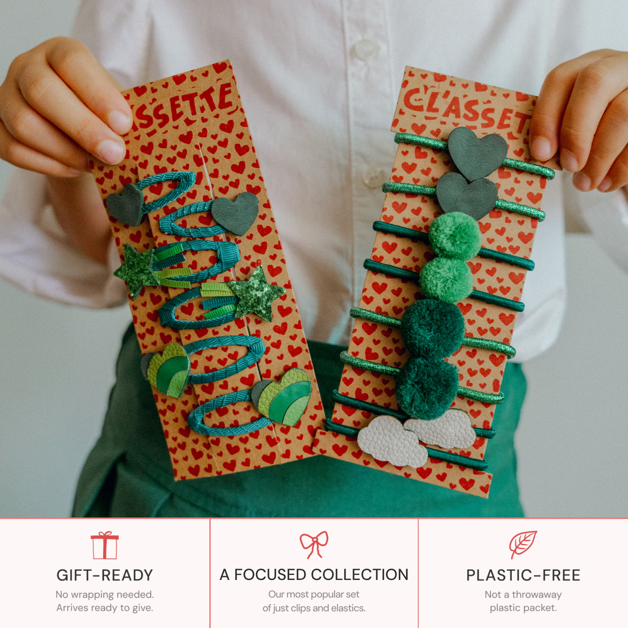 Green School Hair Clips & Bobble Hair Ties | The Essential Set