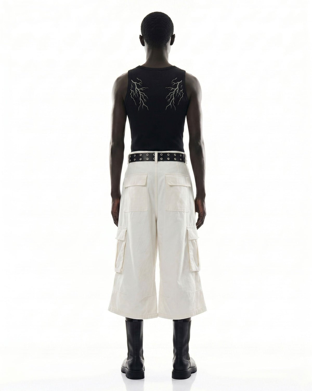 LIGHTNING Series | Gothic Chain Strap Utility Shorts