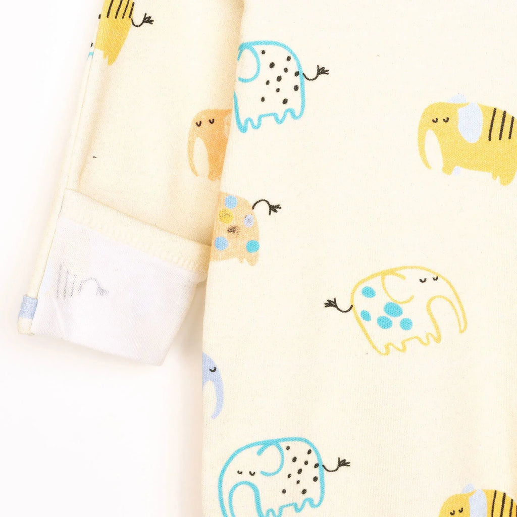 HelloBaby Elephant Print Footed Baby Sleepsuit & Hat Set (Newborn to 9 Months)