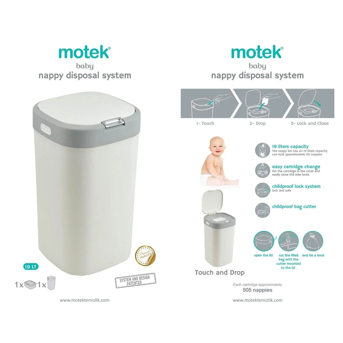 Motek Nappy Bin