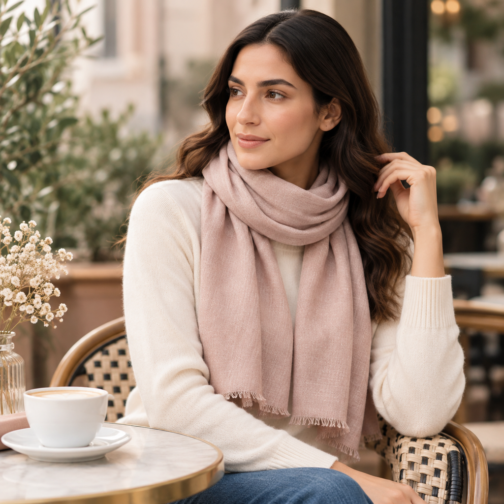 Premium Dusty Pink Cotton Scarf – Soft & Comfortable Everyday Essential Wrap