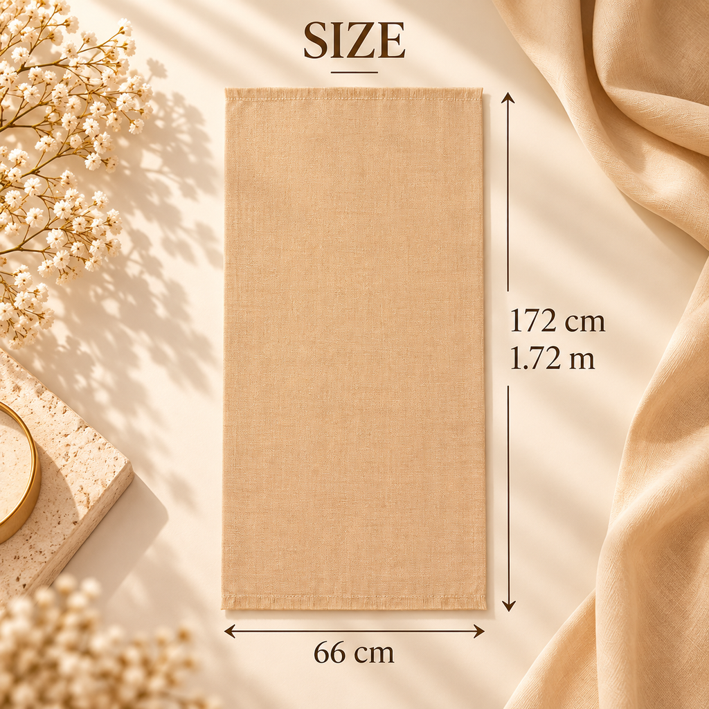 Premium Champagne Beige Cotton Scarf – Soft & Comfortable Everyday Essential Wrap