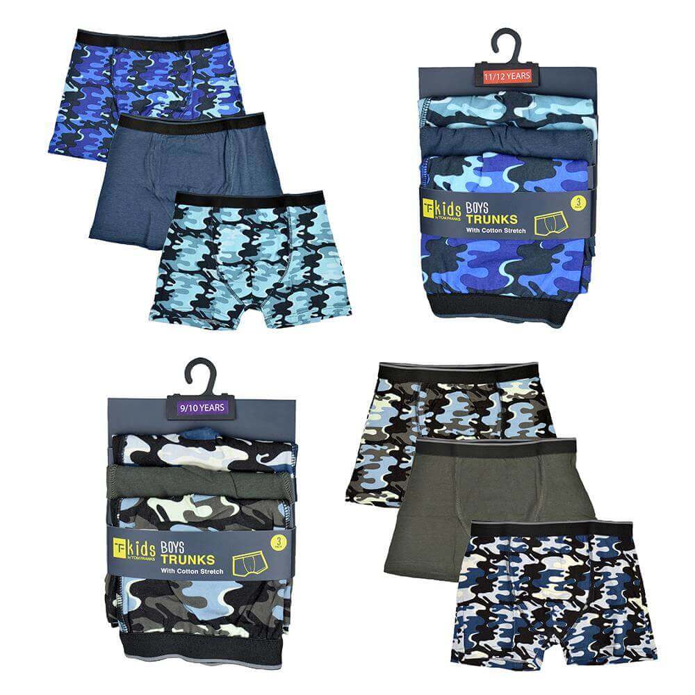 Sock Stack 6 Pack Boys Cotton Stretch Trunks Boxer Shorts With Comfortable Waistband
