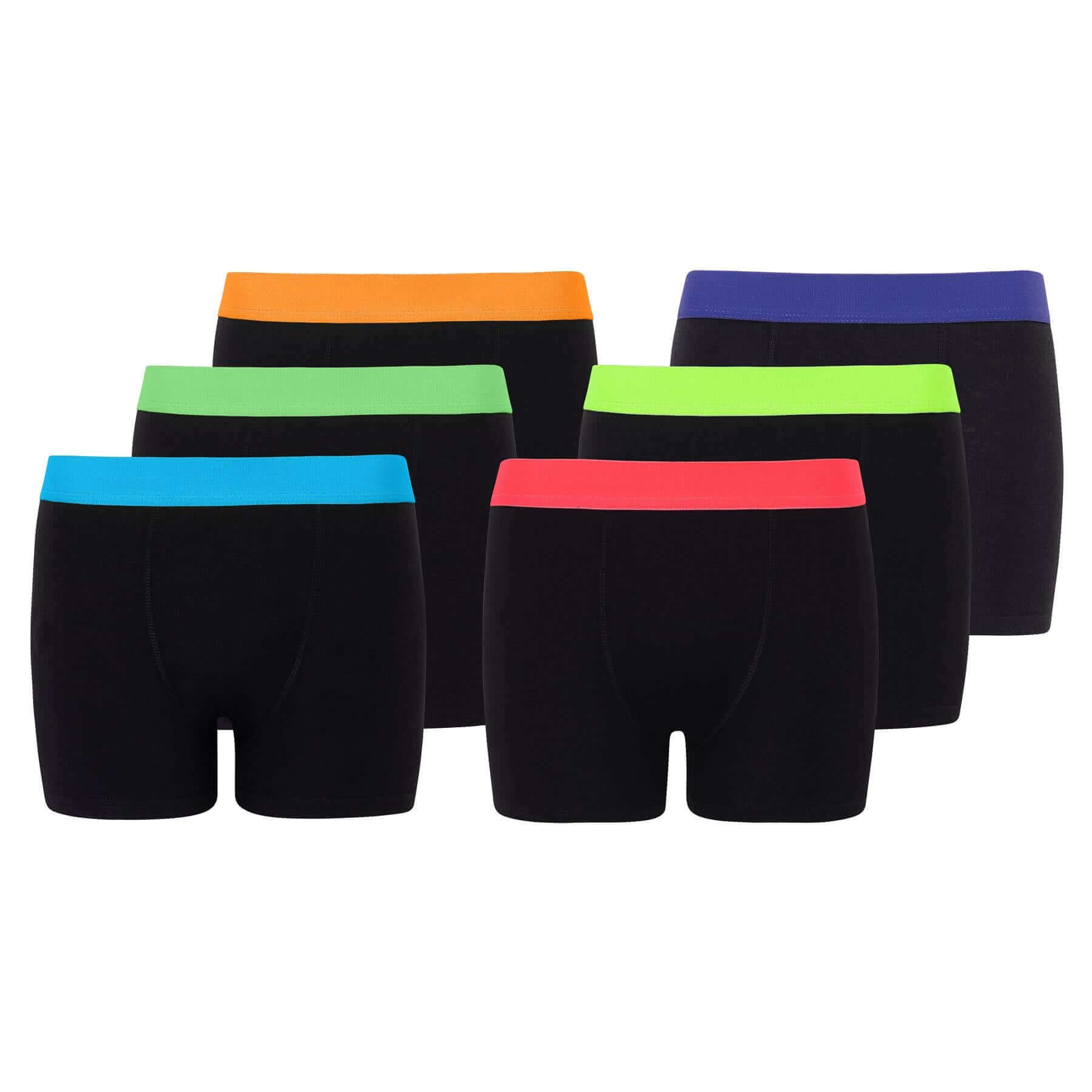 Sock Stack 6 Pack Boys Cotton Stretch Trunks Boxer Shorts With Comfortable Waistband