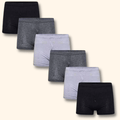Sock Stack 6 Pack Cotton Rich Boxer Shorts Trunk Style For Men MB07 Black Grey Breathable