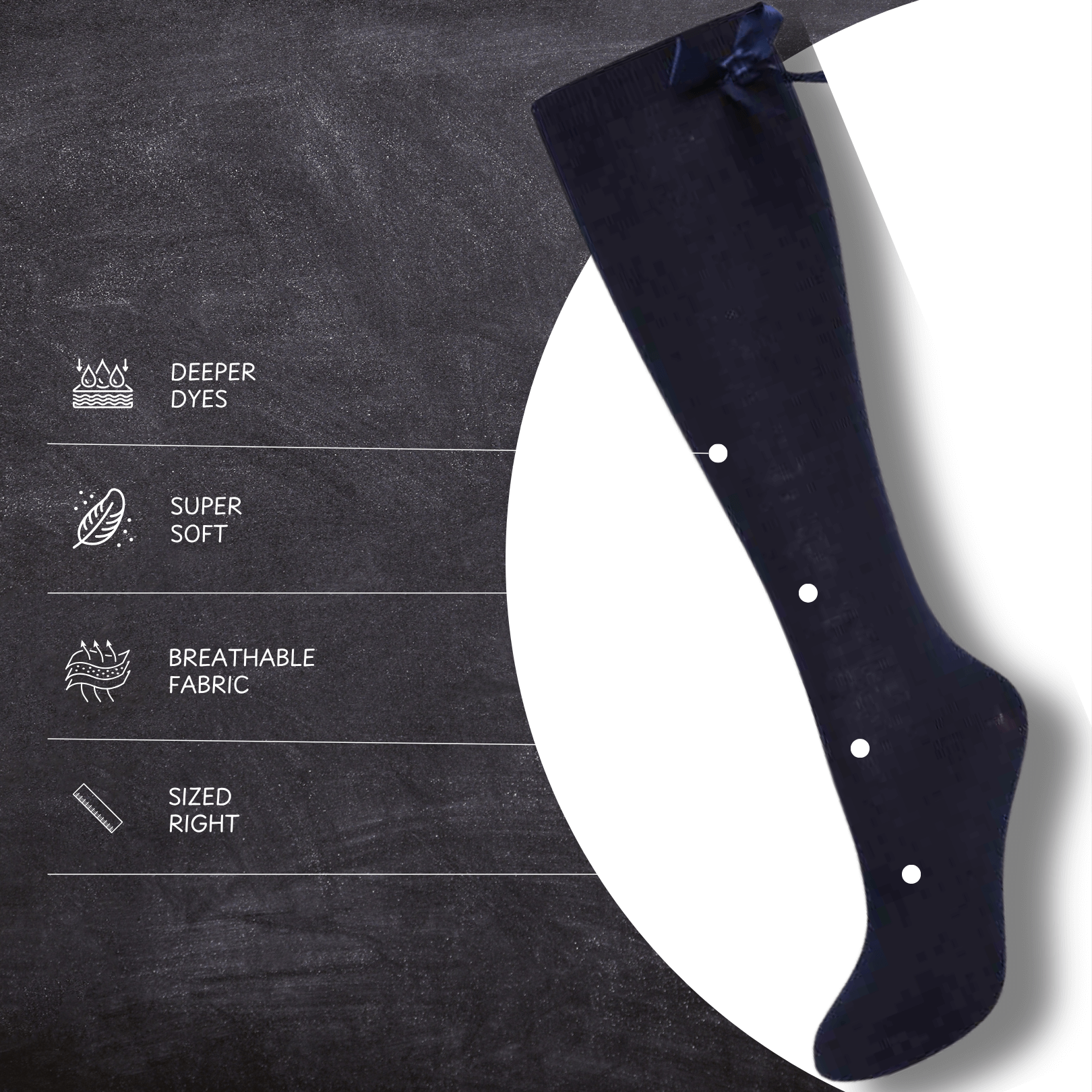 Sock Stack 6 Pairs Girls Knee High Socks With Ribbon Bows Cotton Rich For Uniforms Ages