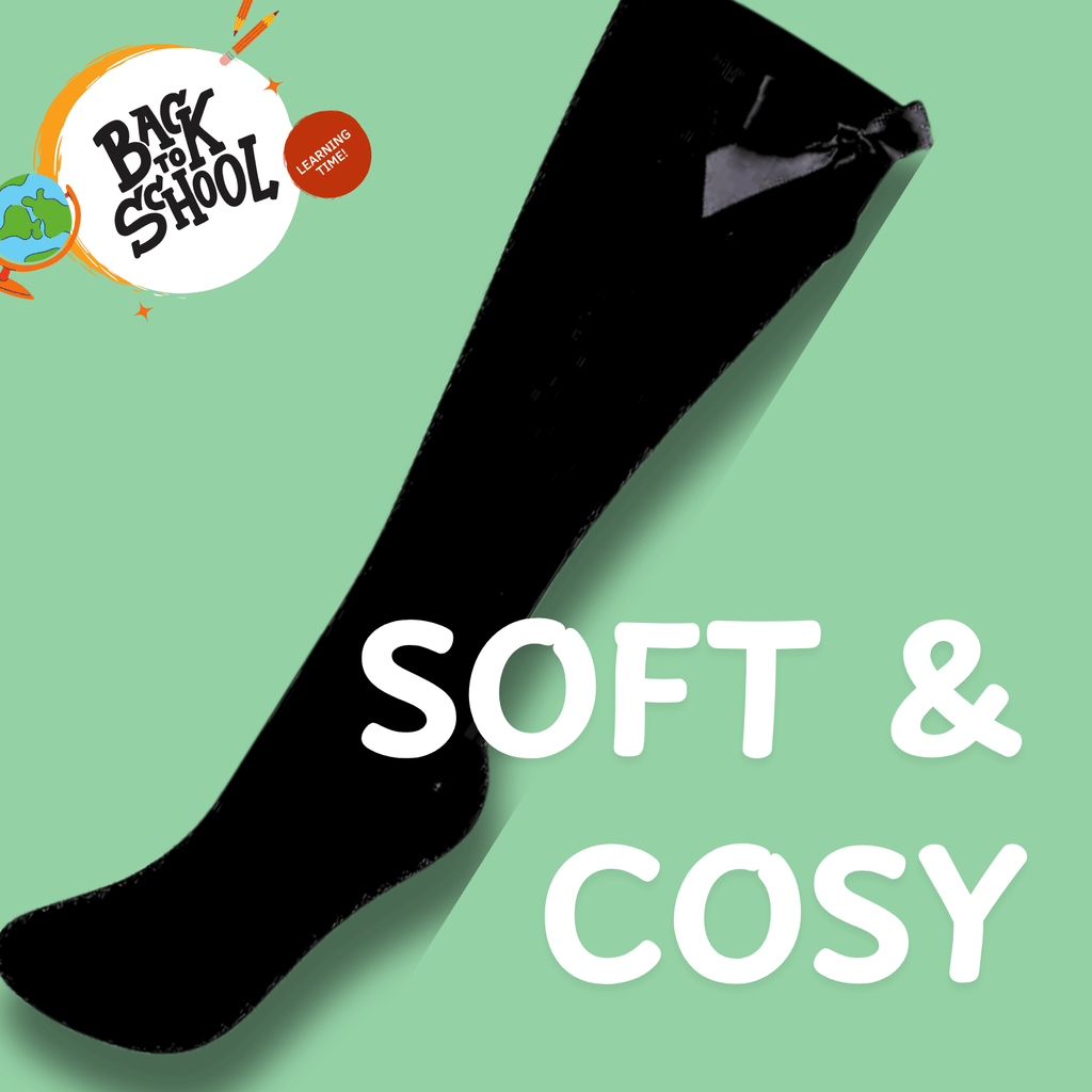 Sock Stack 6 Pairs Girls Knee High Socks With Ribbon Bows Cotton Rich For Uniforms Ages