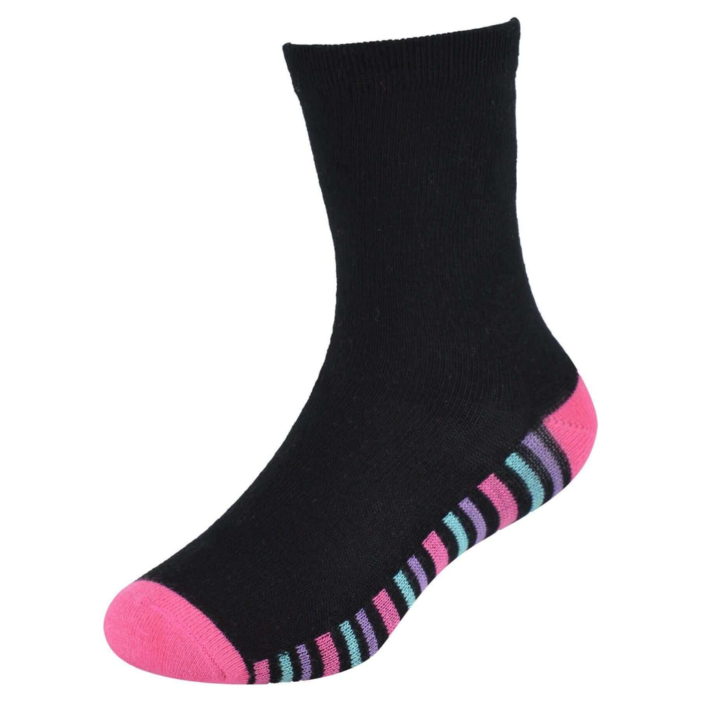 Sock Stack Kids Bamboo Socks 6 Pairs Breathable Antibacterial Moisture Wicking Cotton Rich Everyday Comfort Pack