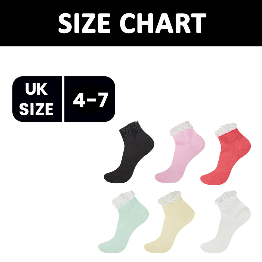 Sock Stack Ladies Bamboo Lace Socks 6 Pairs Ultra Soft Antibacterial Moisture-Wicking