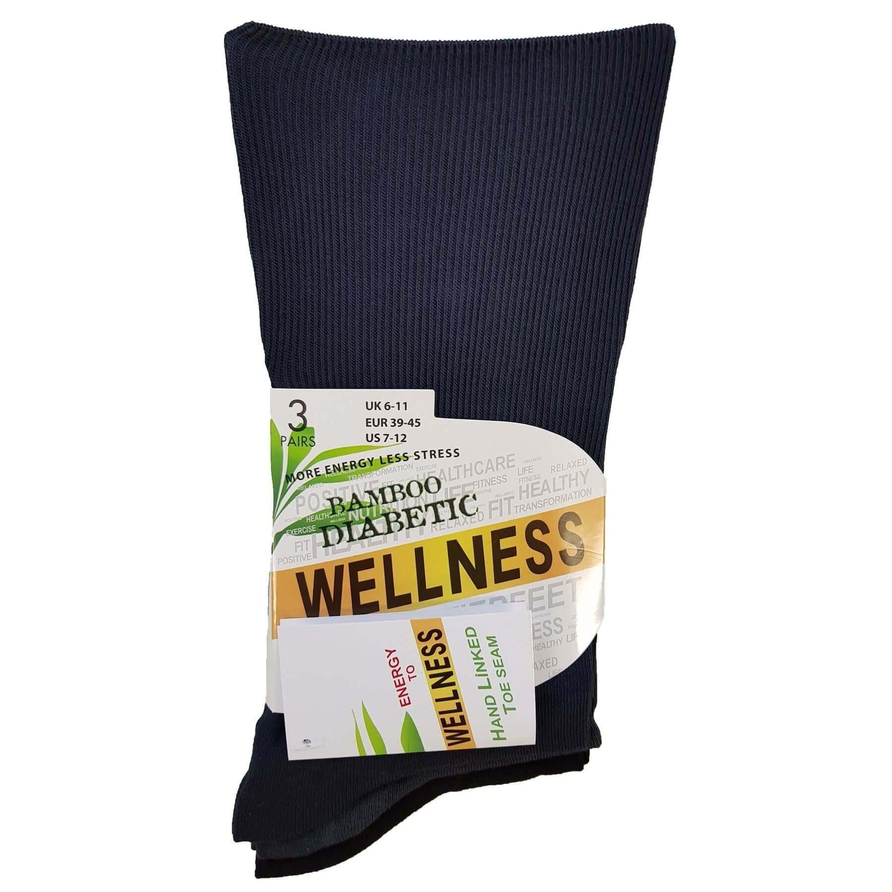 Sock Stack Men's Bamboo Diabetic Comfort Socks 6 Pairs Moisture-Wicking Breathable