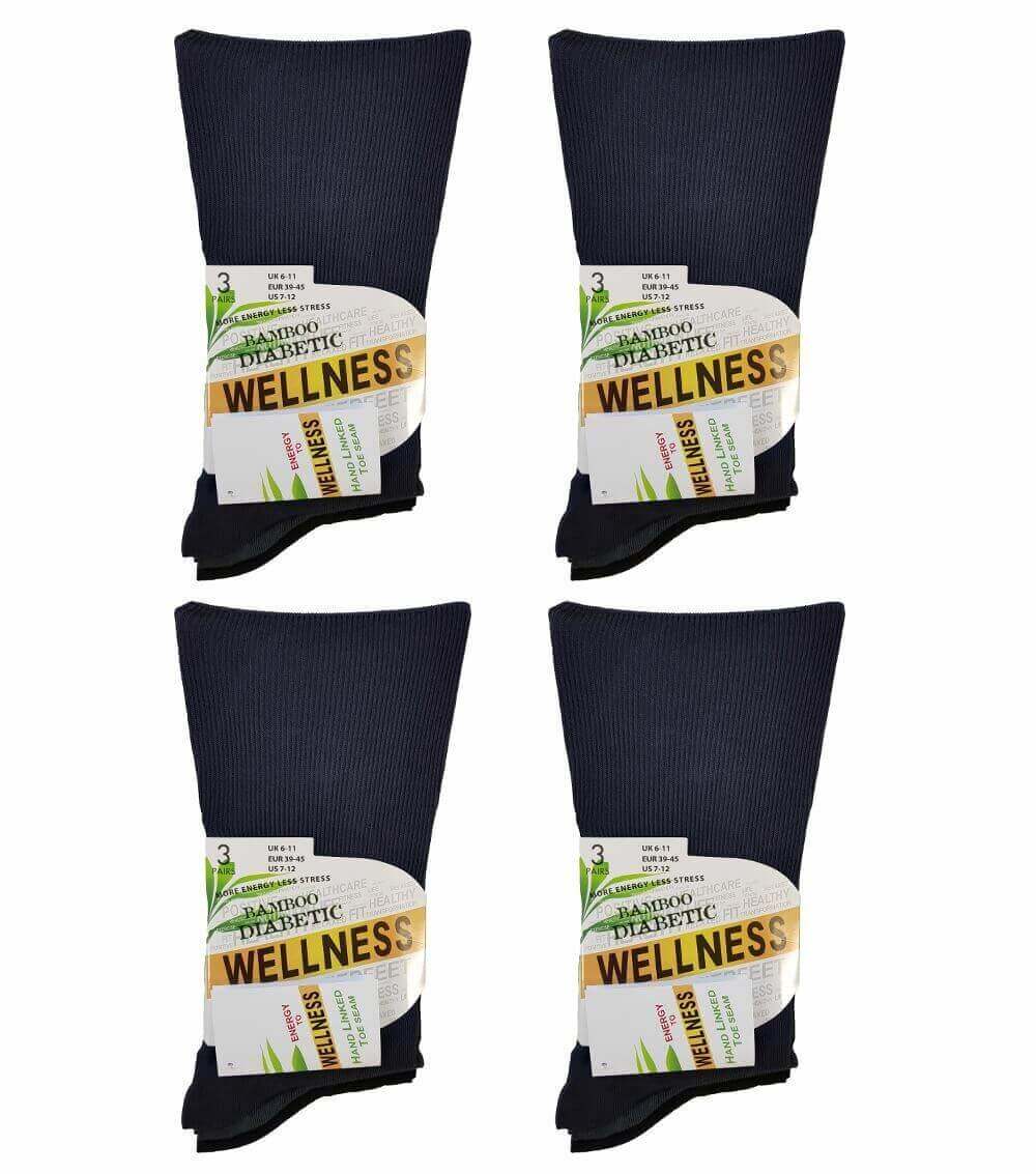 Sock Stack Men's Bamboo Diabetic Comfort Socks 6 Pairs Moisture-Wicking Breathable