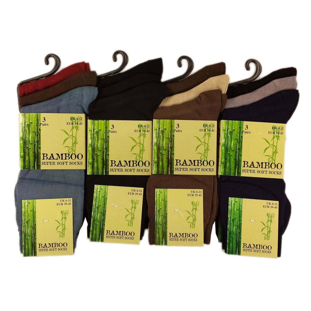 Sock Stack Men's Bamboo Socks 6 Pairs Anti Bacterial Moisture Wicking Breathable
