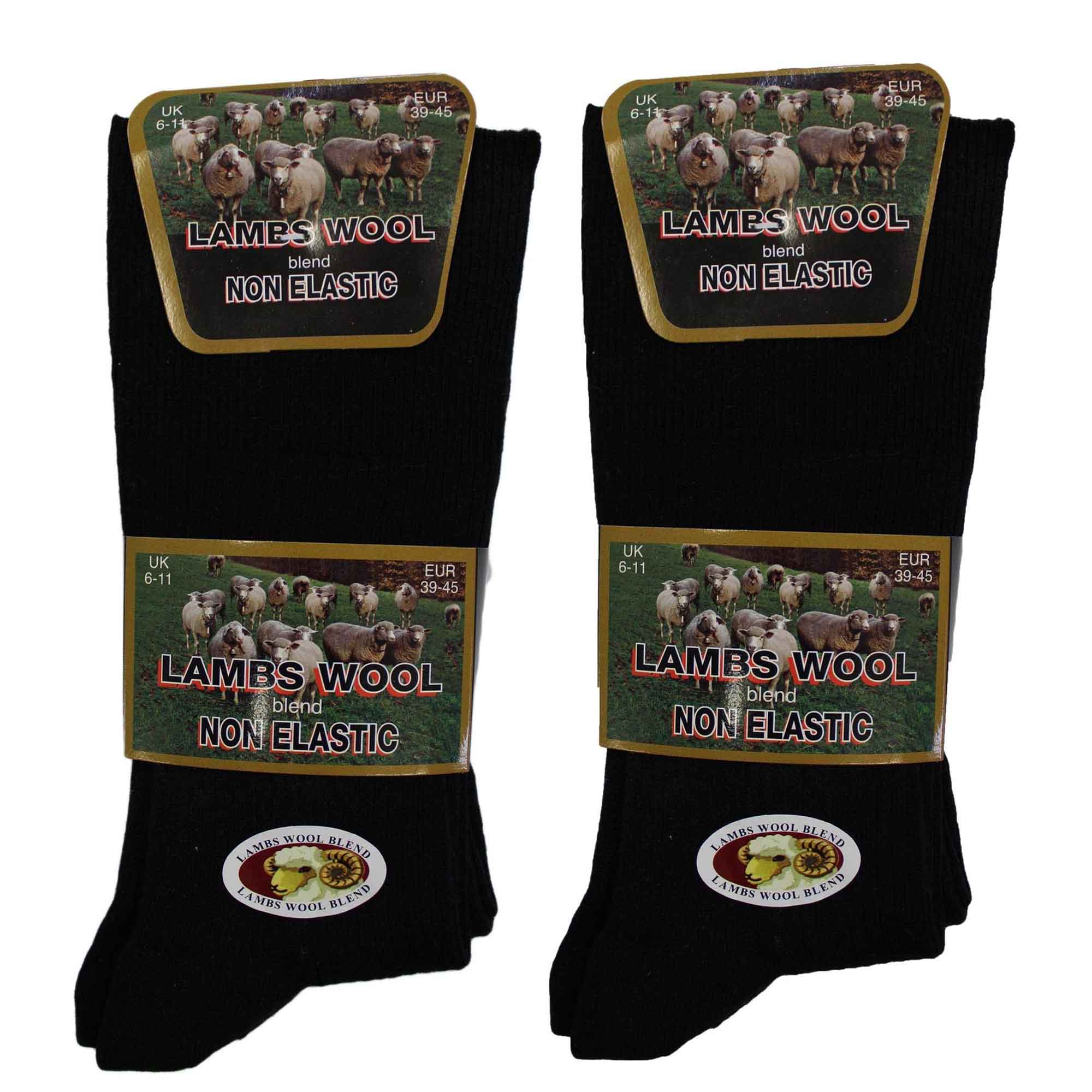Sock Stack Men's Diabetic Wool Socks Loose Top Non Elastic 6 Pairs Moisture Wicking