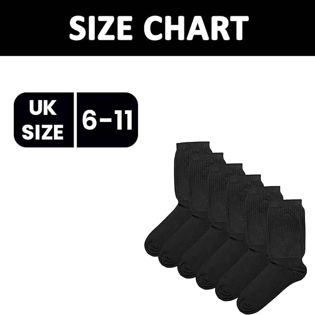 Sock Stack Men's Extra Wide Diabetic Socks Non Elastic Loose Top Moisture-Wicking UK 6-11