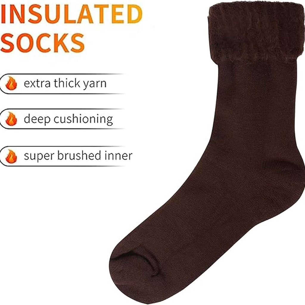 Sock Stack Men's Thermal Fluffy Bed Socks 6 Pairs Ultra Soft Insulated Warm Lounging