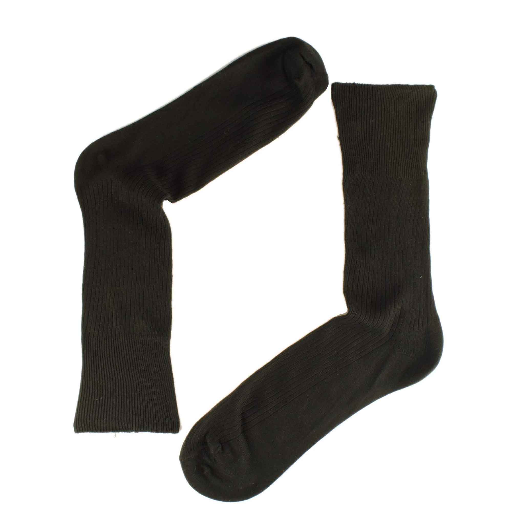 Sock Stack Mens 100% Cotton Loose Top Non Elastic Diabetic Friendly Socks 6 Pairs