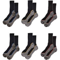 Sock Stack Men's Bamboo Work Socks 6 Pairs Moisture-Wicking Cushioned Reinforced Heel Toe