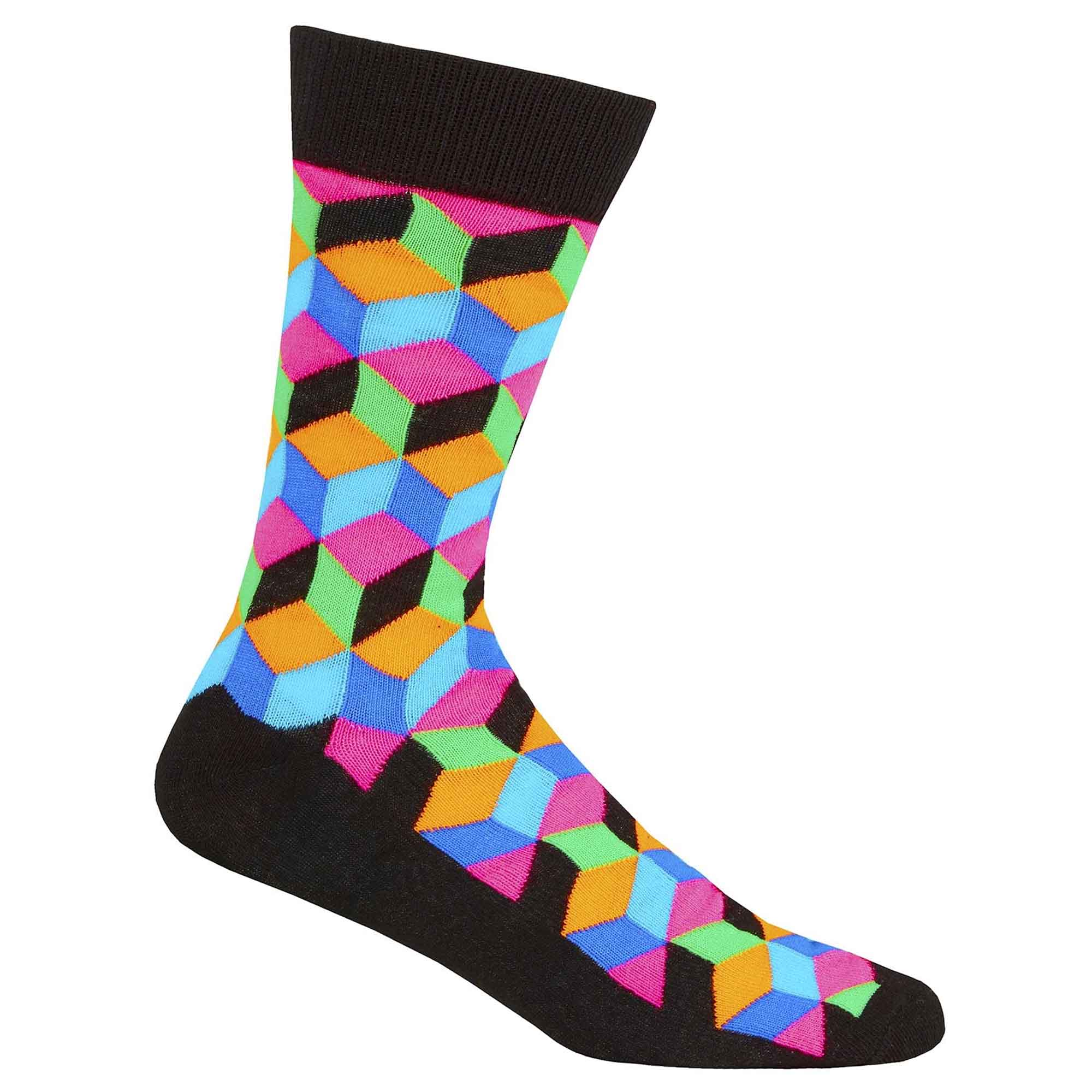 Sock Stack Men's Novelty Cotton Rich Socks 6 Pairs Breathable with Sculpted Heels UK 6-11
