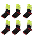 Sock Stack 6 Pairs Mens Hi Vis Work Socks With Reinforced Heel And Toe Cushioned Support