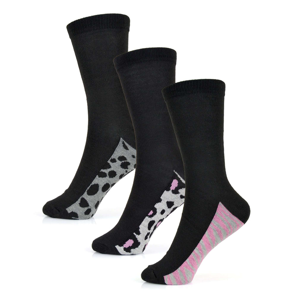 Sock Stack Womens Cotton Rich Socks 6 Pairs UK Size 4-7 Breathable Durable Reinforced Heel Toe Multipack Value