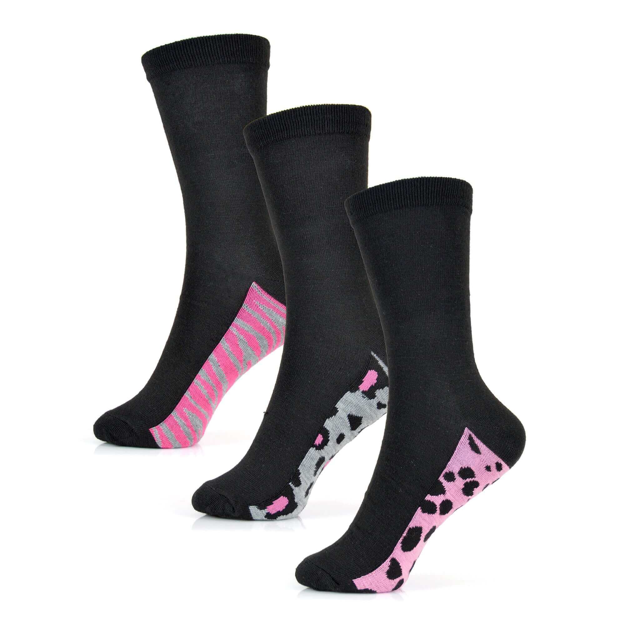 Sock Stack Womens Cotton Rich Socks 6 Pairs UK Size 4-7 Breathable Durable Reinforced Heel Toe Multipack Value