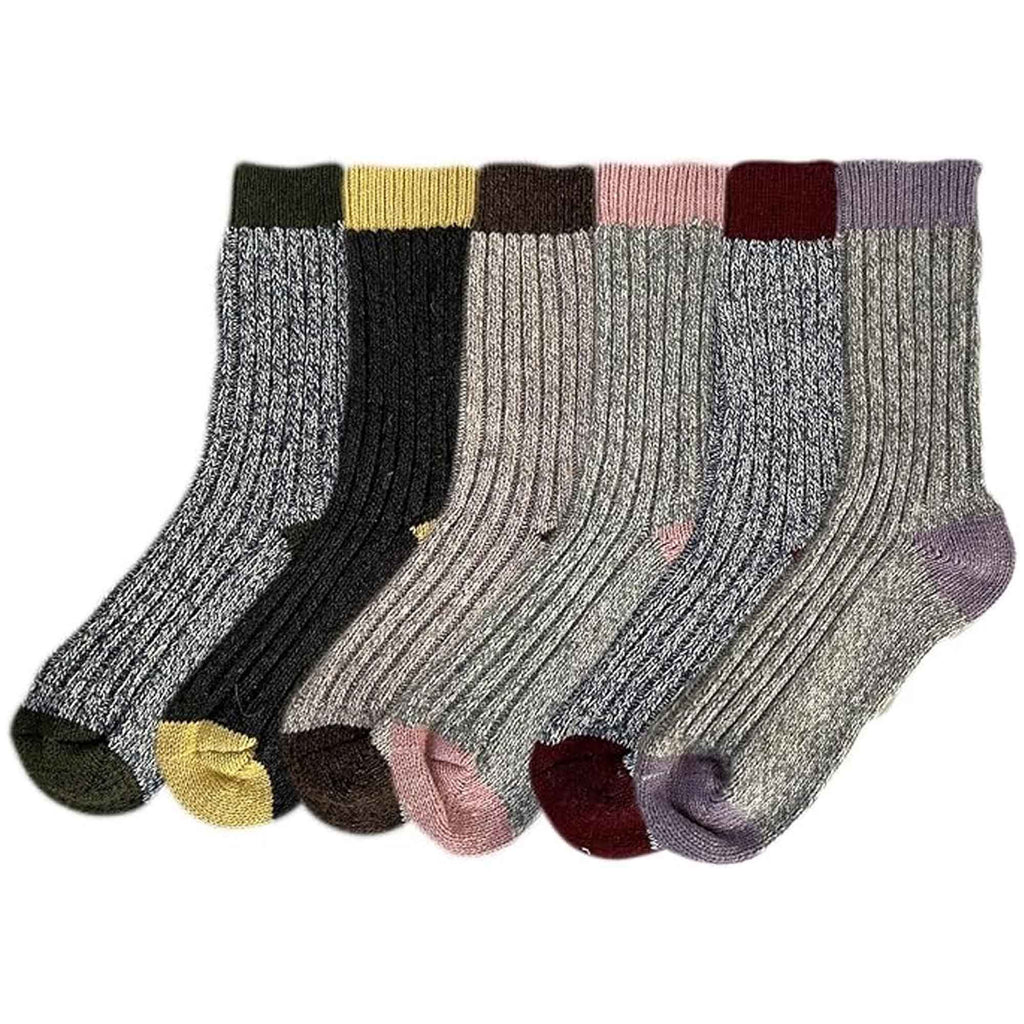 Sock Stack Womens Thick Wool Hiking Socks 6 Pairs Cushioned Reinforced Heel Toe UK 4-7