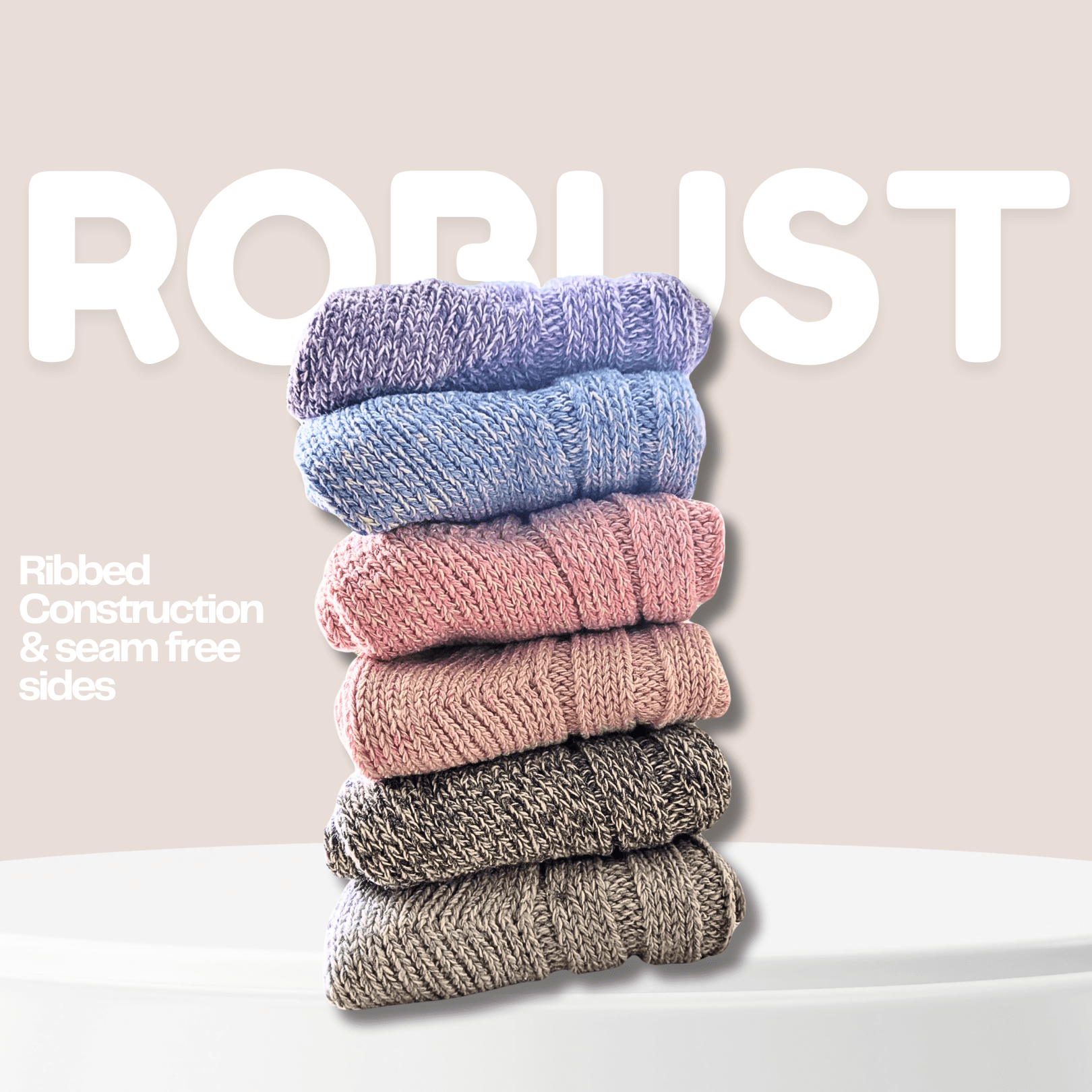 Sock Stack Womens Ultra Chunky Long Wool Thermal Socks 6 Pairs For Outdoor Activities UK