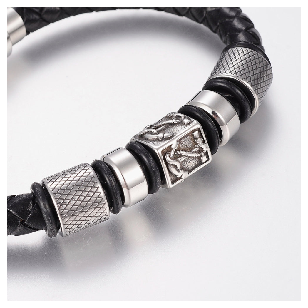 Mens Nautical Leather Bracelet