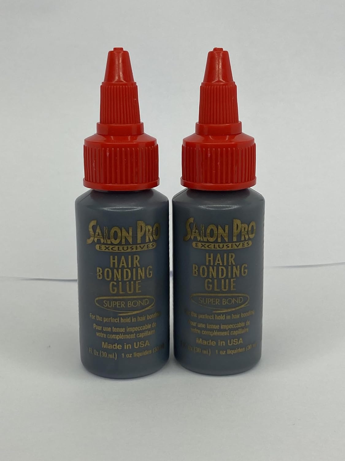 Salon Pro Hair Bonding Wig Glue Super Bond Strong Hold for Weft, Eyelash & Quick Weave Applications - Pack of Two 30 ml Bottles