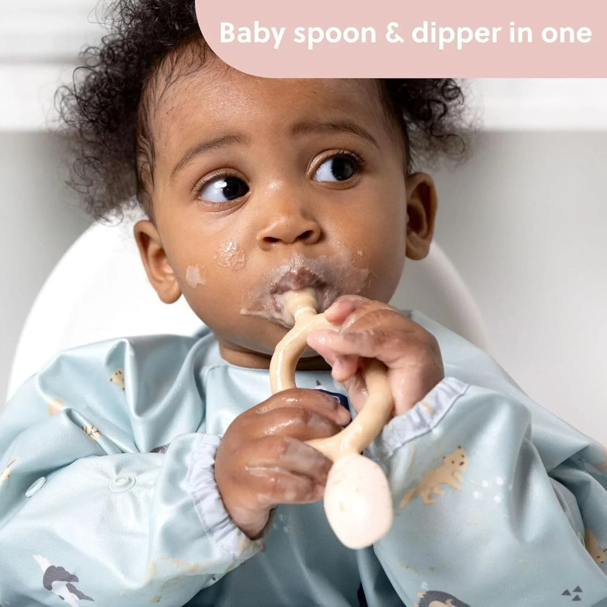 Bibado Dippit Baby Weaning Spoons 6+ months Pack of 2 - Blush