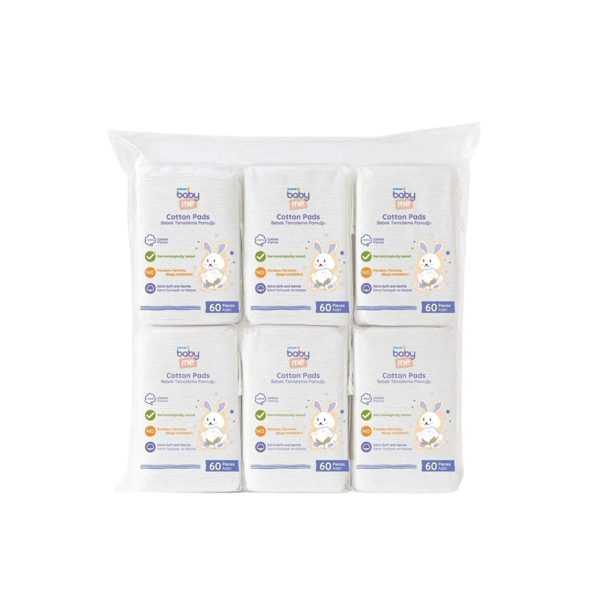 baby me Baby Cleaning Cotton Pads 6x60 pcs