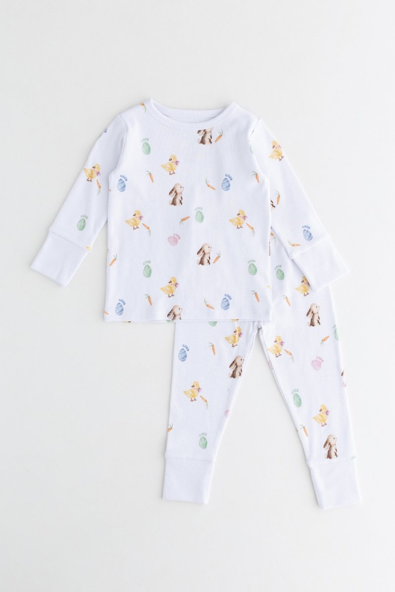 The COZY Hop Ribbed Cotton Two-Piece Set Long Sleeve Pyjamas