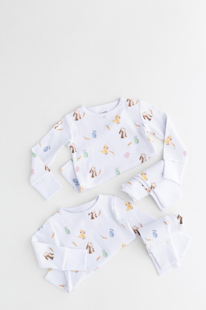 The COZY Hop Ribbed Cotton Two-Piece Set Long Sleeve Pyjamas
