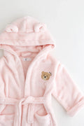 COZY Bear Hooded Dressing Gown Bear Ears - Pink