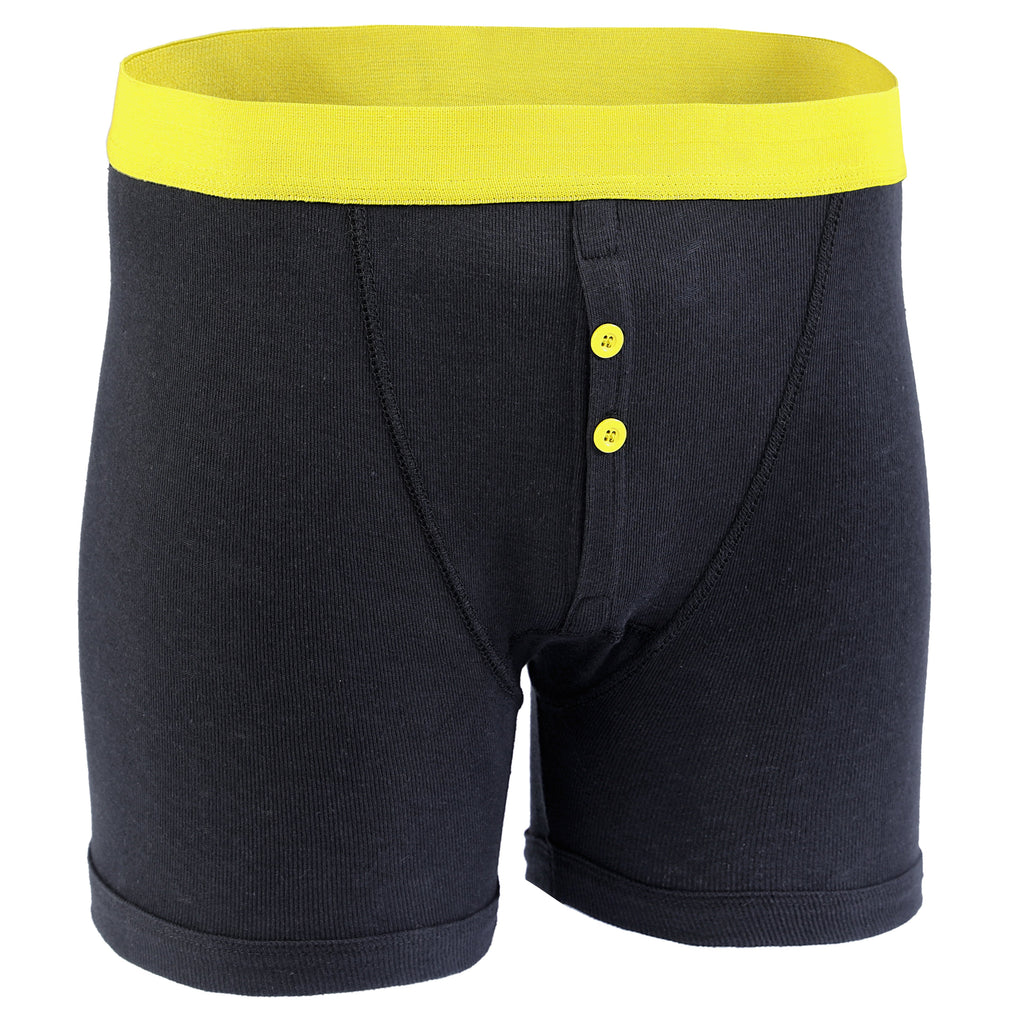 Sock Stack Boxer Shorts 12 Pack Black Cotton Blend Breathable Comfortable Stretch Button