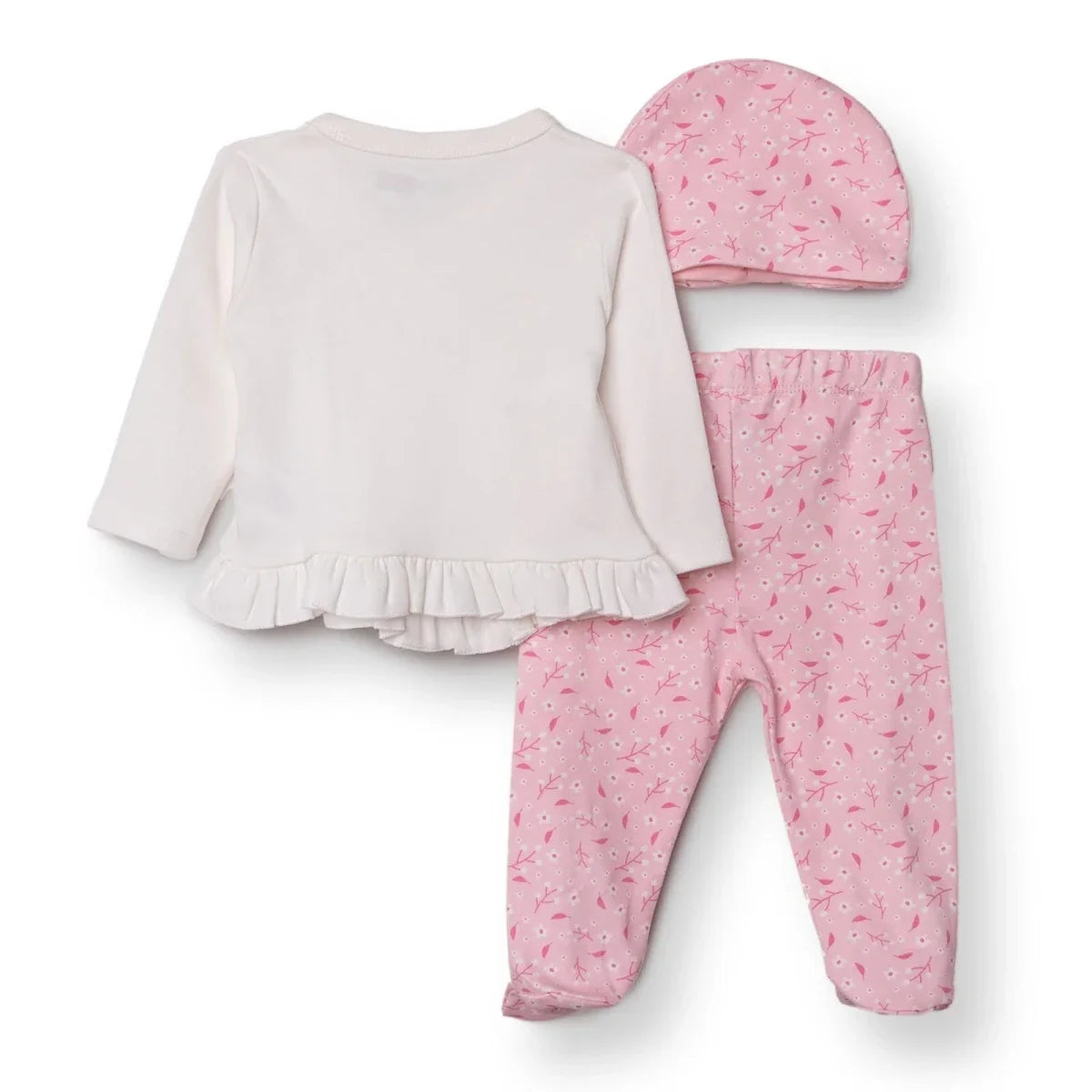 HelloBaby Newborn Body-Hat-Footed Bottom - White