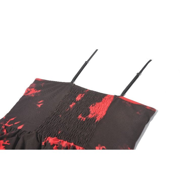 Dark in Love Red-Black Tie Dye Punk Dress