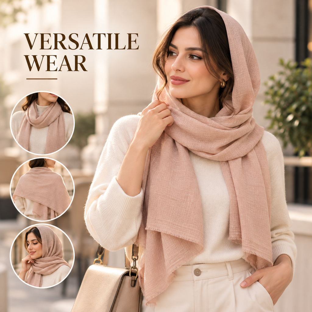 Peach Nude Cotton Scarf – Soft, Comfortable Everyday Essential